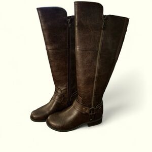 GBG Los Angeles Harlea Dark Brown Tall Riding Boots Sz 5 M